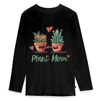 Die Freude eines Gartenliebhabers - Teenager Premium Bio Langarmshirt - Schwarz - Vorne - AI Model Kid Female (0cm)