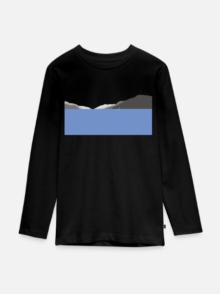 Loch Ness - Teenager Premium Bio Langarmshirt - Schwarz