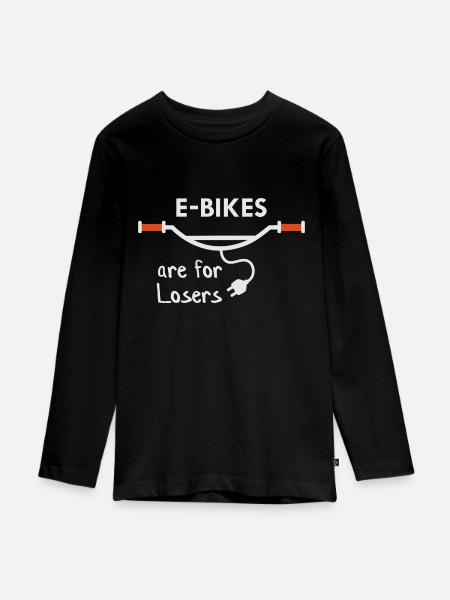 E-Bikes sind für Verlierer - Teenager Premium Bio Langarmshirt - Schwarz