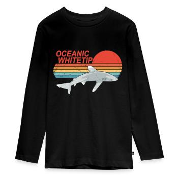 Longimanus Requin à pointes blanches - T-shirt manches longues Premium Ado - noir - Devant - AI Model Kid Female (0cm)