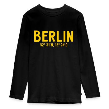 Coordonnées Berlin - Berlin Bear - T-shirt manches longues Premium Ado - noir - Devant - AI Model Kid Female (0cm)