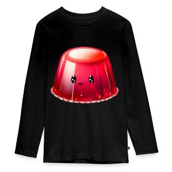 Kawaii Pudding - Teenager Premium Organic Long Sleeve Shirt - black - Front - AI Model Kid Female (0cm)