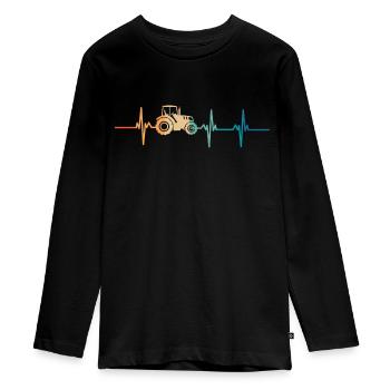 Heartbeat Traktor - Teenager Premium Bio Langarmshirt - Schwarz - Vorne - AI Model Kid Female (0cm)