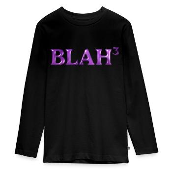 BLAH_3 - Teenager Premium Bio Langarmshirt - Schwarz - Vorne - AI Model Kid Female (0cm)