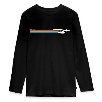 Star Trek The Original Series NCC-1701 Regenbogen - Teenager Premium Bio Langarmshirt - Schwarz - Vorne - AI Model Kid Female (0cm)