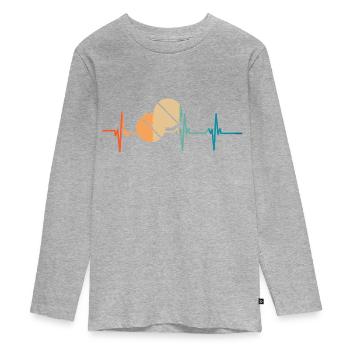 Herzschlag-Medikamente-Pille - Teenager Premium Bio Langarmshirt - Grau meliert - Vorne