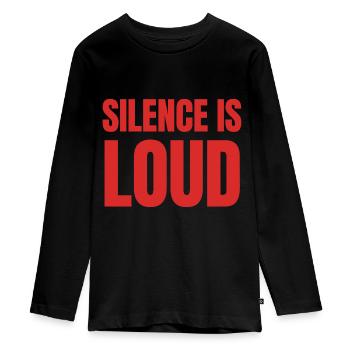Silence Is Loud - Teenager Premium Bio Langarmshirt - Schwarz - Vorne - AI Model Kid Female (0cm)