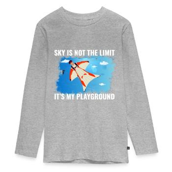 Wingsuit volant Base Jumping Parachutisme Wingsuit - T-shirt manches longues Premium Ado - gris chiné - Devant