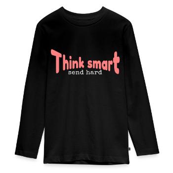 Parkour Freerunning Sport : Pensez intelligemment envoyer fort - T-shirt manches longues Premium Ado - noir - Devant - AI Model Kid Female (0cm)