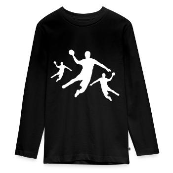 Handball Spieler Team - Teenager Premium Bio Langarmshirt - Schwarz - Vorne - AI Model Kid Female (0cm)