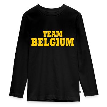 Team belgium - T-shirt manches longues Premium Ado - noir - Devant - AI Model Kid Female (0cm)