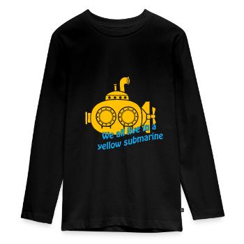 yellow submarine - Teenager Premium Organic Long Sleeve Shirt - black - Front - AI Model Kid Female (0cm)