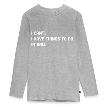 Bali - Teenager Premium Bio Langarmshirt - Grau meliert - Vorne