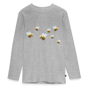 Hobby beekeeper and bee colony Beekeeper loves honey bee - Teenager Premium Organic Long Sleeve Shirt - heather grey - Front