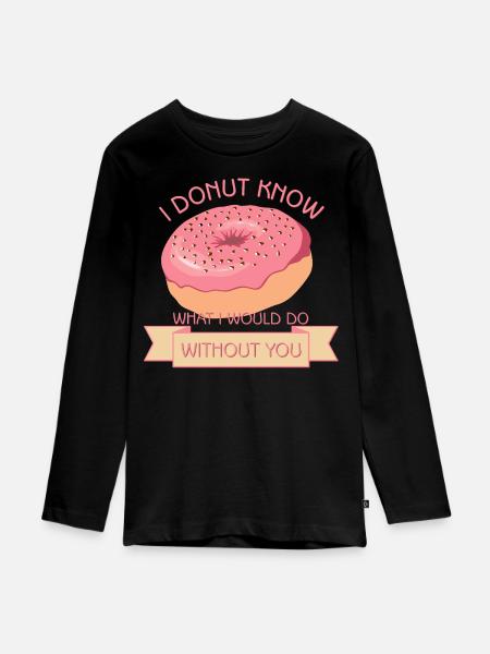 Wortspiel mit Donut - Teenager Premium Bio Langarmshirt - Schwarz