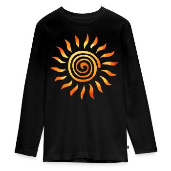 Le soleil peint avec les rayons du soleil Soleil le soleil - T-shirt manches longues Premium Ado - noir - Devant - AI Model Kid Female (0cm)