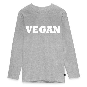 Vegan - T-shirt manches longues Premium Ado - gris chiné - Devant