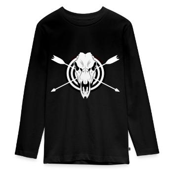 Bogenschießen Bogenschütze Motiv Shirt Bogen - Teenager Premium Bio Langarmshirt - Schwarz - Vorne - AI Model Kid Female (0cm)