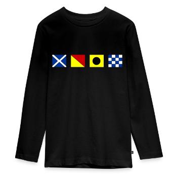 Bonjour - T-shirt manches longues Premium Ado - noir - Devant - AI Model Kid Female (0cm)