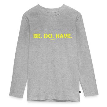 Sein. Tun. Eigentum. - Teenager Premium Bio Langarmshirt - Grau meliert - Vorne