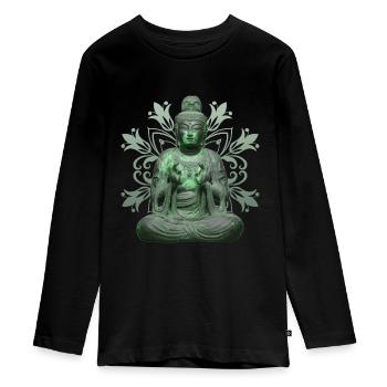 Bouddhisme Méditation Yoga Spiritualité - T-shirt manches longues Premium Ado - noir - Devant - AI Model Kid Female (0cm)