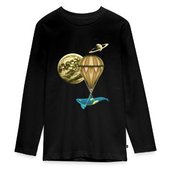 Heißluftballon, Ballonfahren, Luftschiff - Teenager Premium Bio Langarmshirt - Schwarz - Vorne - AI Model Kid Female (0cm)