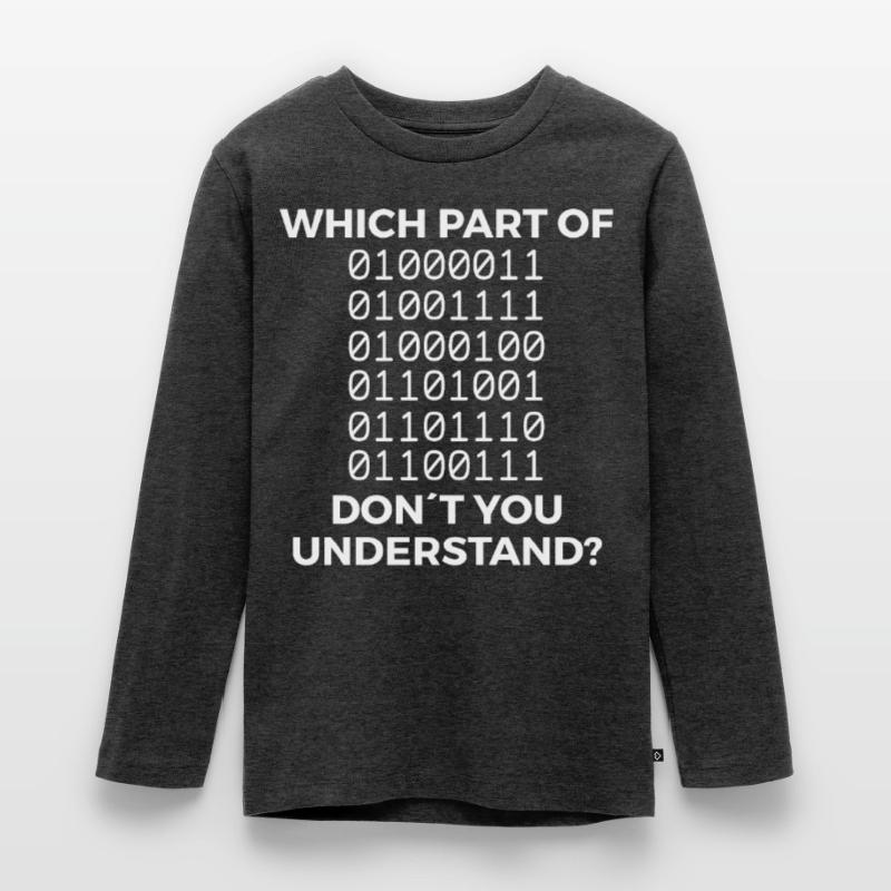 Funny binary code saying Teenager Premium Organic Long Sleeve Shirt