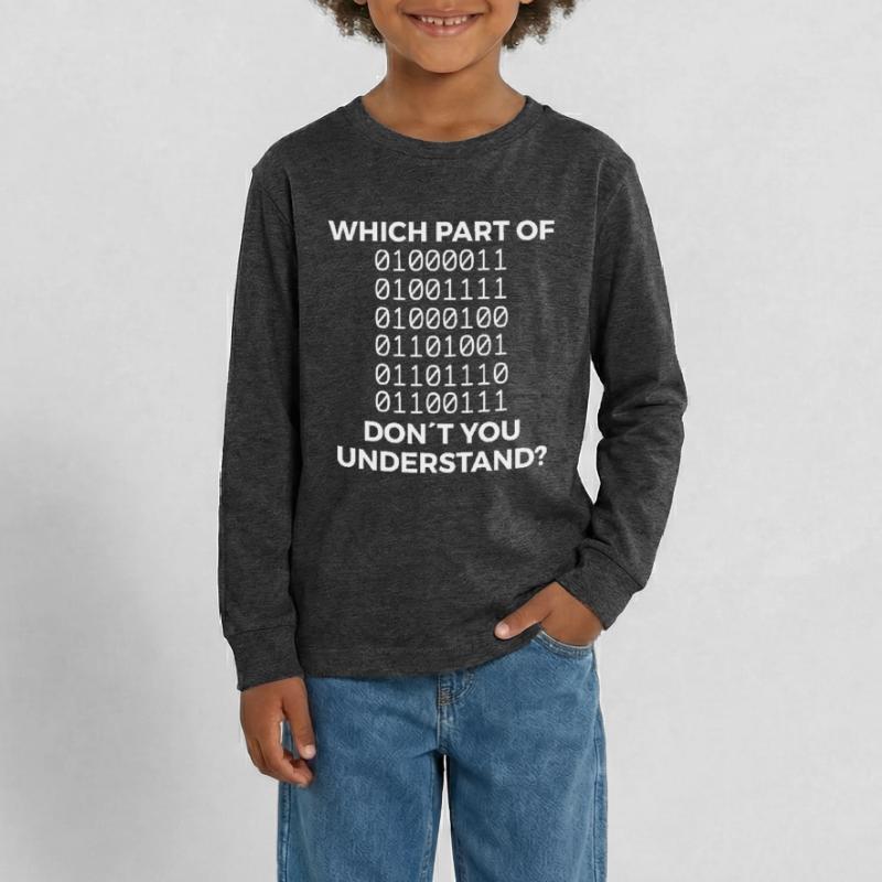 Funny binary code saying Teenager Premium Organic Long Sleeve Shirt