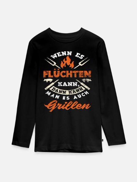 Grillen Spruch Grill Griller - Teenager Premium Bio Langarmshirt - Schwarz