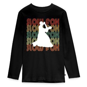 RENARD LENT - T-shirt manches longues Premium Ado - noir - Devant - AI Model Kid Female (0cm)