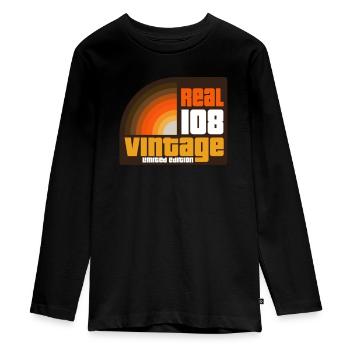 108 Real Vintage Limited Edition - Teenager Premium Bio Langarmshirt - Schwarz - Vorne - AI Model Kid Female (0cm)