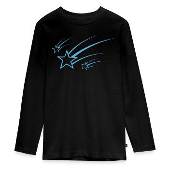 Blue shooting stars - Teenager Premium Organic Long Sleeve Shirt - black - Front - AI Model Kid Female (0cm)