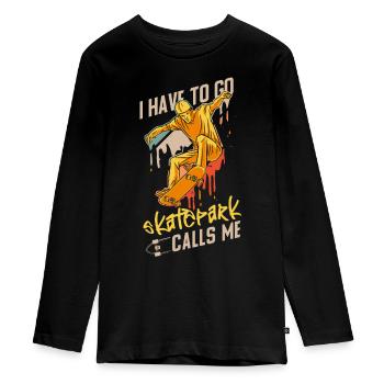 Skateboard Kickflip Geschenk Longboard Sk8er Sk8 - Teenager Premium Bio Langarmshirt - Schwarz - Vorne - AI Model Kid Female (0cm)