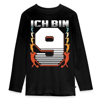 9. Geburtstag Junge 9 Jahre Alt - Teenager Premium Bio Langarmshirt - Schwarz - Vorne - AI Model Kid Female (0cm)