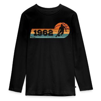 Basketteur né en 1962 Anniversaire - T-shirt manches longues Premium Ado - noir - Devant - AI Model Kid Female (0cm)