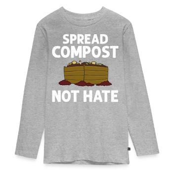 Kompostierung Kompost Wurm Abfall - Teenager Premium Bio Langarmshirt - Grau meliert - Vorne