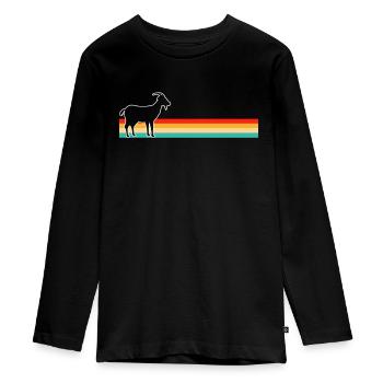 Goat Retro - Teenager Premium Organic Long Sleeve Shirt - black - Front - AI Model Kid Female (0cm)