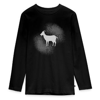 Ziege - Teenager Premium Bio Langarmshirt - Schwarz - Vorne - AI Model Kid Female (0cm)