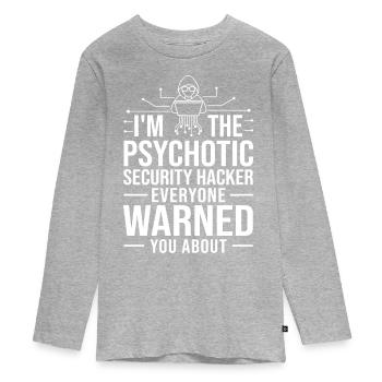 Piratage informatique de sécurité éthique - T-shirt manches longues Premium Ado - gris chiné - Devant