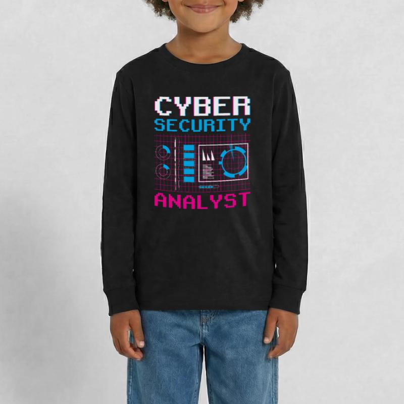 Cybersecurity Analyst IT Sicherheit Hacker Hack Teenager Premium Bio Langarmshirt