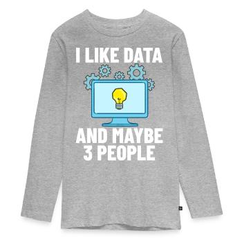 Software Entwicklung Softwareentwickler Entwickler - Teenager Premium Bio Langarmshirt - Grau meliert - Vorne