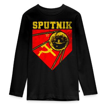 Sputnik 1 Satellit - Teenager Premium Bio Langarmshirt - Schwarz - Vorne - AI Model Kid Female (0cm)