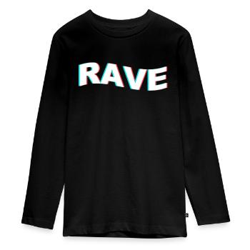 Rave Raver - Teenager Premium Organic Long Sleeve Shirt - black - Front - AI Model Kid Female (0cm)