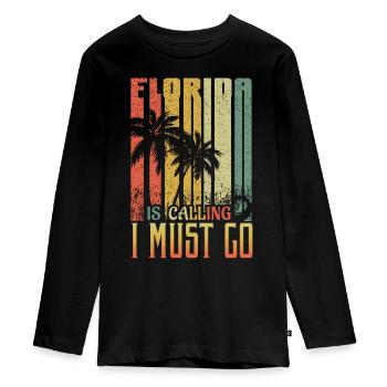 La Floride appelle vacances 2022 Tropical Hello Summer - T-shirt manches longues Premium Ado - noir - Devant - AI Model Kid Female (0cm)