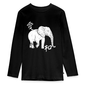 Elephant Tshirt pour Elephant Elephant Kids Zoo - T-shirt manches longues Premium Ado - noir - Devant - AI Model Kid Female (0cm)