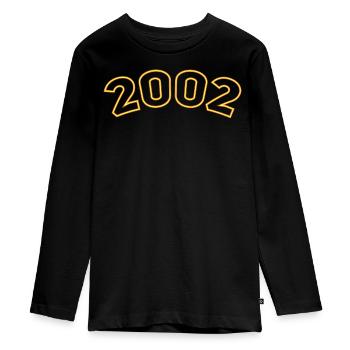 Glücksjahr 2002 Gelb Simpel - Teenager Premium Bio Langarmshirt - Schwarz - Vorne - AI Model Kid Female (0cm)