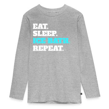 Ice bath - Teenager Premium Organic Long Sleeve Shirt - heather grey - Front
