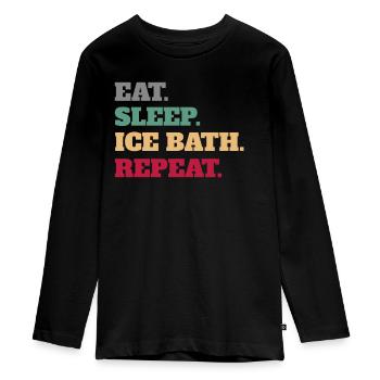 Ice bath - Teenager Premium Organic Long Sleeve Shirt - black - Front - AI Model Kid Female (0cm)