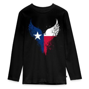 Drapeau du Texas - T-shirt manches longues Premium Ado - noir - Devant - AI Model Kid Female (0cm)