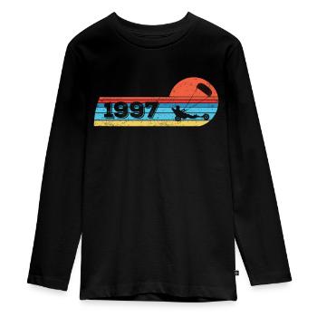 Kite-Strand-Segler né en 1997 Anniversaire - T-shirt manches longues Premium Ado - noir - Devant - AI Model Kid Female (0cm)